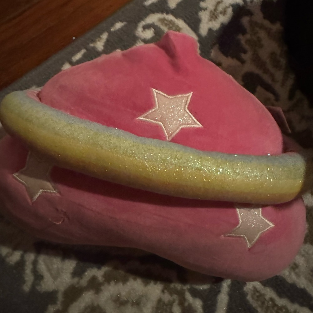 Pink heart Plush Decorative Pillow with Glitter Accent kids
